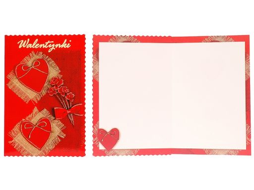 Karnet walentynkowy dla zakochanych brokat wzór 6