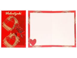 Karnet walentynkowy dla zakochanych brokat wzór 6