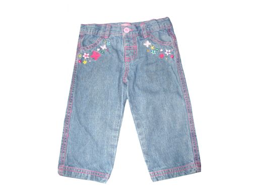 Spodnie jeansowe z regulacją hafty r.74/80 *3303