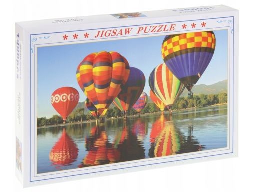 Puzzle 1000 el. kolorowe latające balony góry