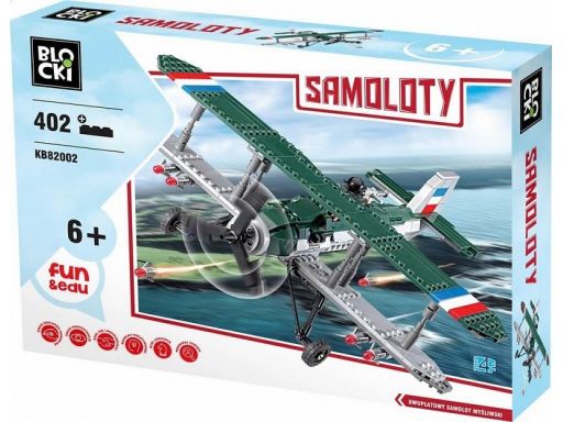 Klocki blocki dwupłatowy samolot myśliwski 402 el.