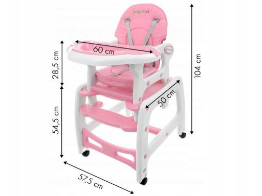 Krzesełko do karmienia ecotoys 2w1 stolik + fotel