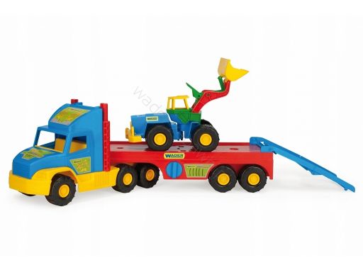 Super truck z autkami wader 110 cm samochód duży