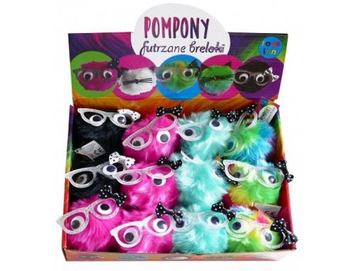 Stnux futrzany brelok pompon maskotka kot 96679