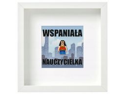 Ramka z figurką wonder woman dla nauczycielki