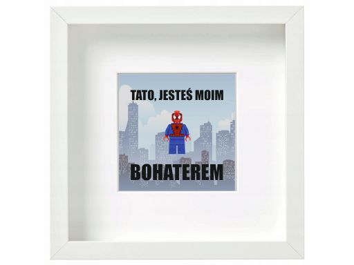 Ramka z figurką spiderman na prezent dla..