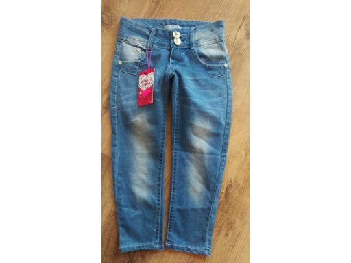 Wafe boy r.116-122cm spodnie nowe serduszka jeansy
