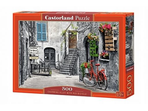 Puzzle 500 charming alley with red bicycle castor