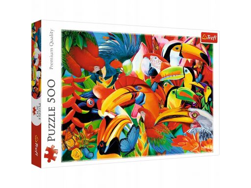 Puzzle 500 kolorowe ptaki trefl