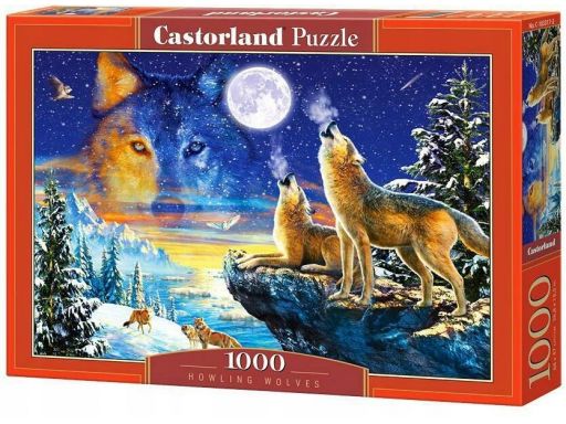 Puzzle 1000 wilki wyjące do księżyca castor