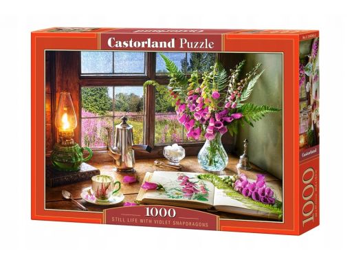 Puzzle 1000 violet snapdragons kwiaty castor