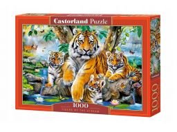 Puzzle 1000 tigers by the stream tygrysy castor