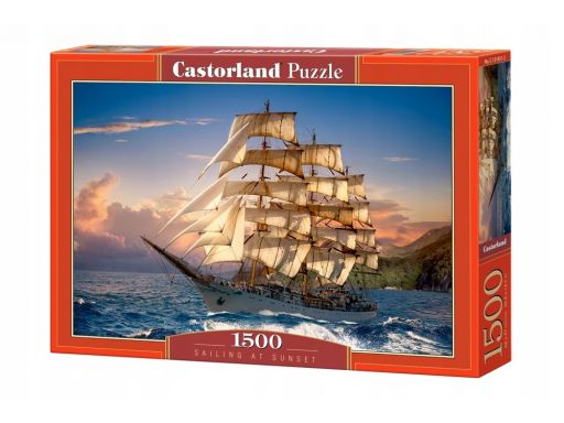 Puzzle 1500 sailing at sunset żegluga castor