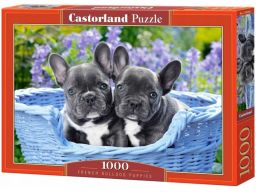 Puzzle 1000 french bulldog puppies castor