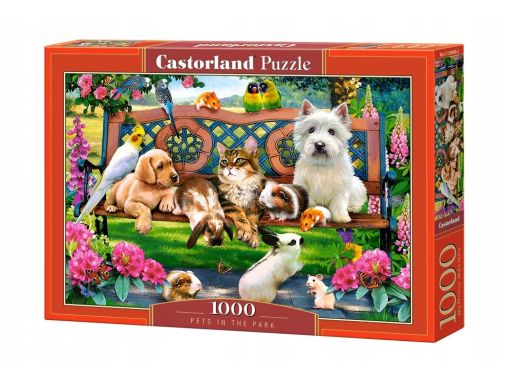 Puzzle 1000 pets in the park zwierzęta castor