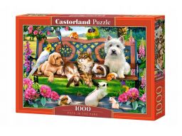 Puzzle 1000 pets in the park zwierzęta castor