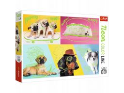 Puzzle 1000 neon color line odlotowe psy trefl