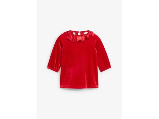 B.P.C sukienka dziewczęca czerwona aksamitna z falbanką 80/86.