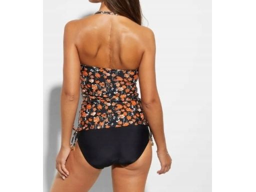 B.P.C tankini czarne w drobne kwiatuszki r.46