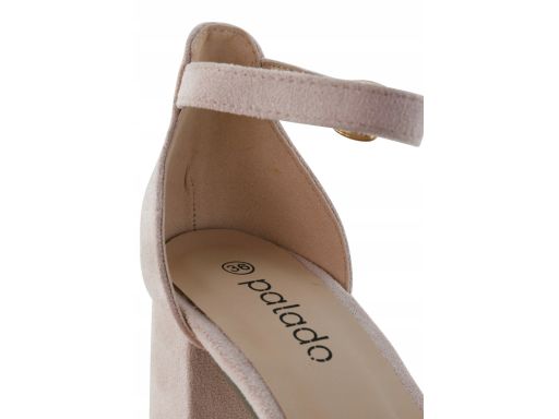 Palado sandały jasny róż na stabilnym obcasie 40