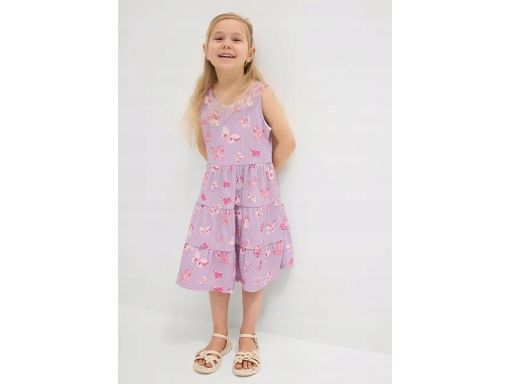 B.P.C sukienka dziewczęca we wzory krepowana r.116/122