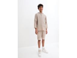 B.P.C komplet muślinowy chłopięcy bluzka i spodenki 116/122.