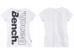 BENCH t-shirt dziecięcy chłopięcy logowany biały 128/134