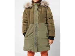 B.P.C dziewczęca kurtka khaki pikowana z nadrukiem 128/134.