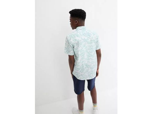 B.P.C biała koszula chłopięca z nadrukiem niebieskim r.176/182