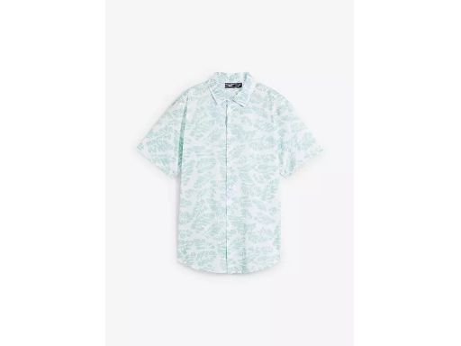 B.P.C biała koszula chłopięca z nadrukiem niebieskim r.176/182