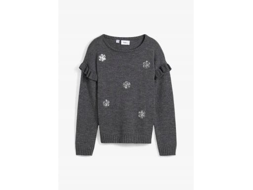 B.P.C sweter dziewczęcy z cekinami płatki śniegu ^164/170