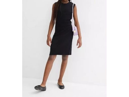 B.P.C sukienka dziewczęca czarna prążkowana r.152/158