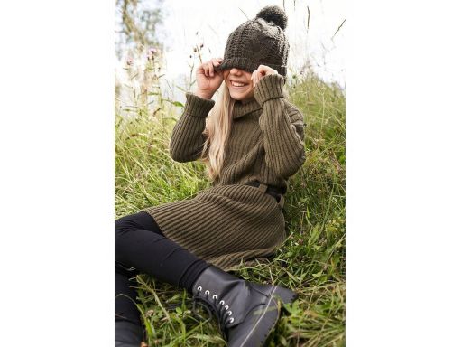 B.P.C sukienka dziewczęca dzianinowa z wywijanym golfem r.152/158