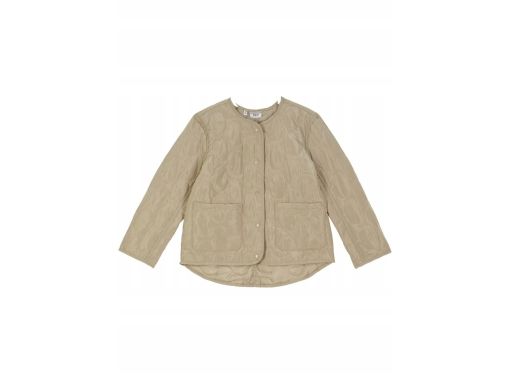 B.P.C dziecięca kurtka pikowana oliwkowo-beżowa r.128/134