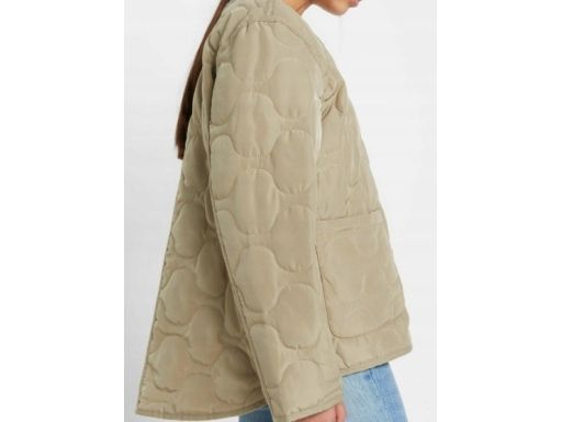 B.P.C dziecięca kurtka pikowana oliwkowo-beżowa r.128/134