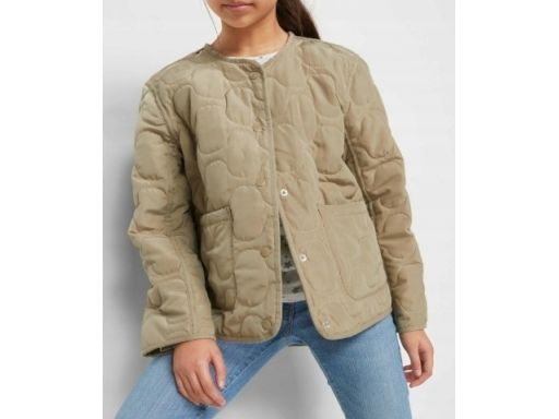B.P.C dziecięca kurtka pikowana oliwkowo-beżowa r.128/134