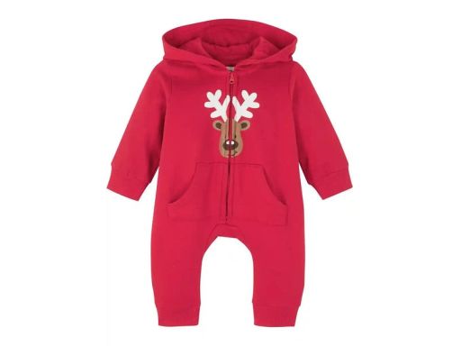 B.P.C. kombinezon - pajacyk niemowlęcy czerwony świąteczny 56/62.