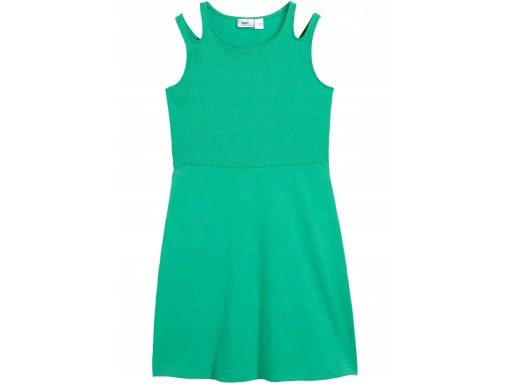 B.P.C sukienka dziewczęca na podwójne ramiączka zielona r.152/158