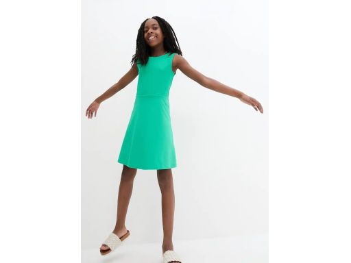 B.P.C sukienka dziewczęca na podwójne ramiączka zielona r.152/158