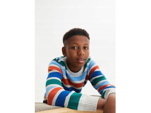 B.P.C sweterek chłopięcy bawełniany w paski ^104/110