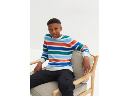 B.P.C sweterek chłopięcy bawełniany w paski ^104/110