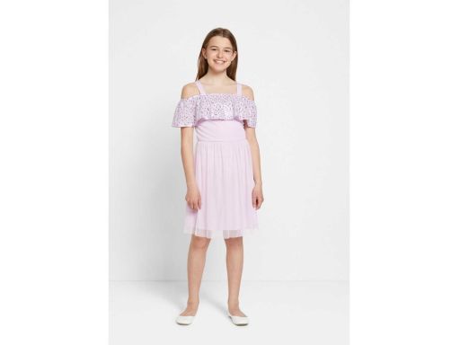 B.P.C sukienka dziewczęca liliowa z cekinami 146.