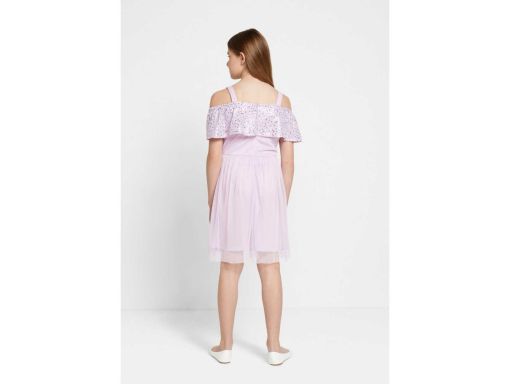 B.P.C sukienka dziewczęca liliowa z cekinami 146.