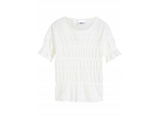 B.P.C dziewczęca bluzka marszczona kremowa r.176/182