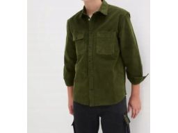 B.P.C zielona koszula chłopięca sztruksowa r.152/158