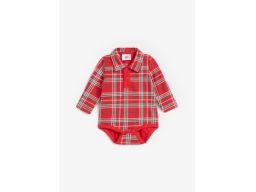 B.P.C body niemowlęce z kołnierzykiem czerwone w kratkę 56/62