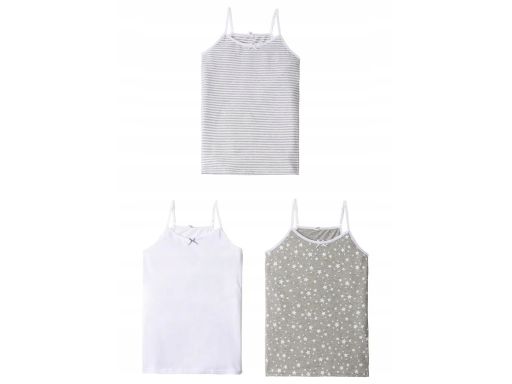 B.P.C 3-pak podkoszulki dziewczęce bawełniane 128/134.