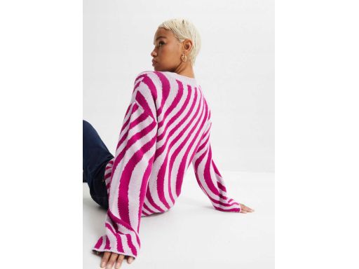 B.P.C sweter damski różowy we wzory r.40/42