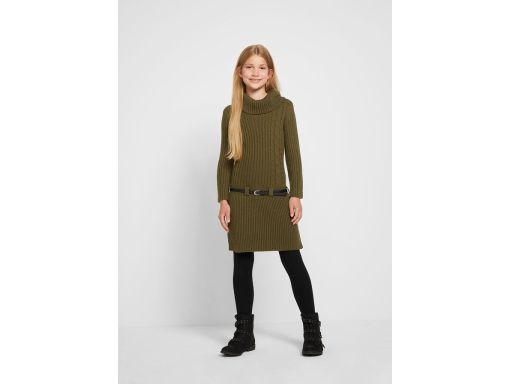B.P.C sukienka dziewczęca dzianinowa z wywijanym golfem 140/146.
