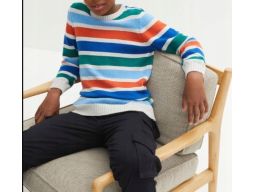 B.P.C sweterek chłopięcy bawełniany w paski ^116/122